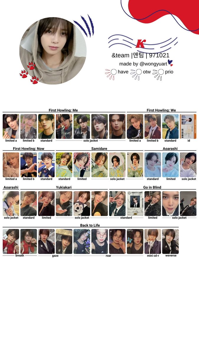 🧸[エンティーム/&TEAM] BACK TO LIFE ALBUM PHOTOCARD TEMPLATE