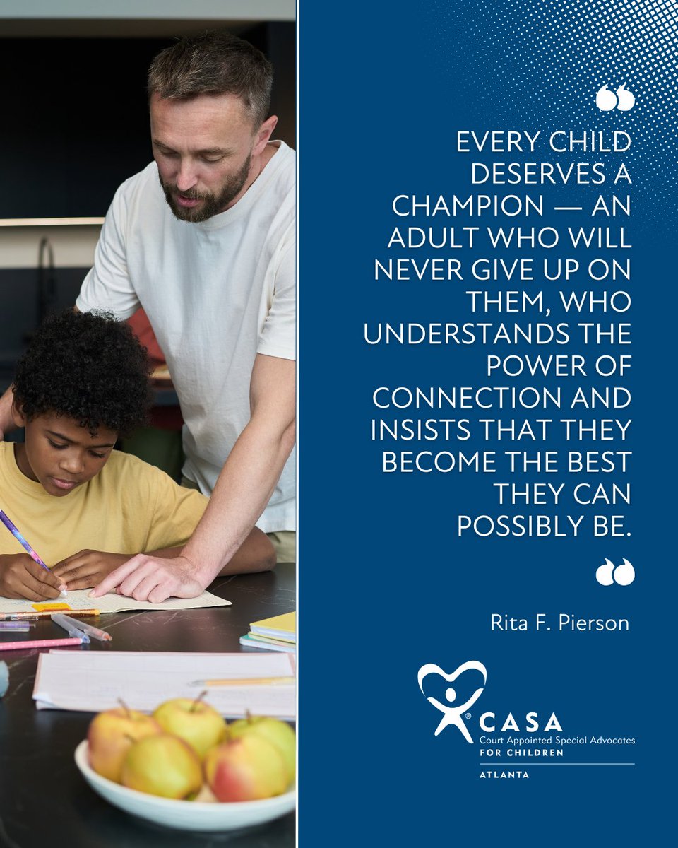 That's what CASAs do: they're the grown-up in a precious, vulnerable child's corner. Visit atlantacasa.org to learn more. #ThursdayThoughts