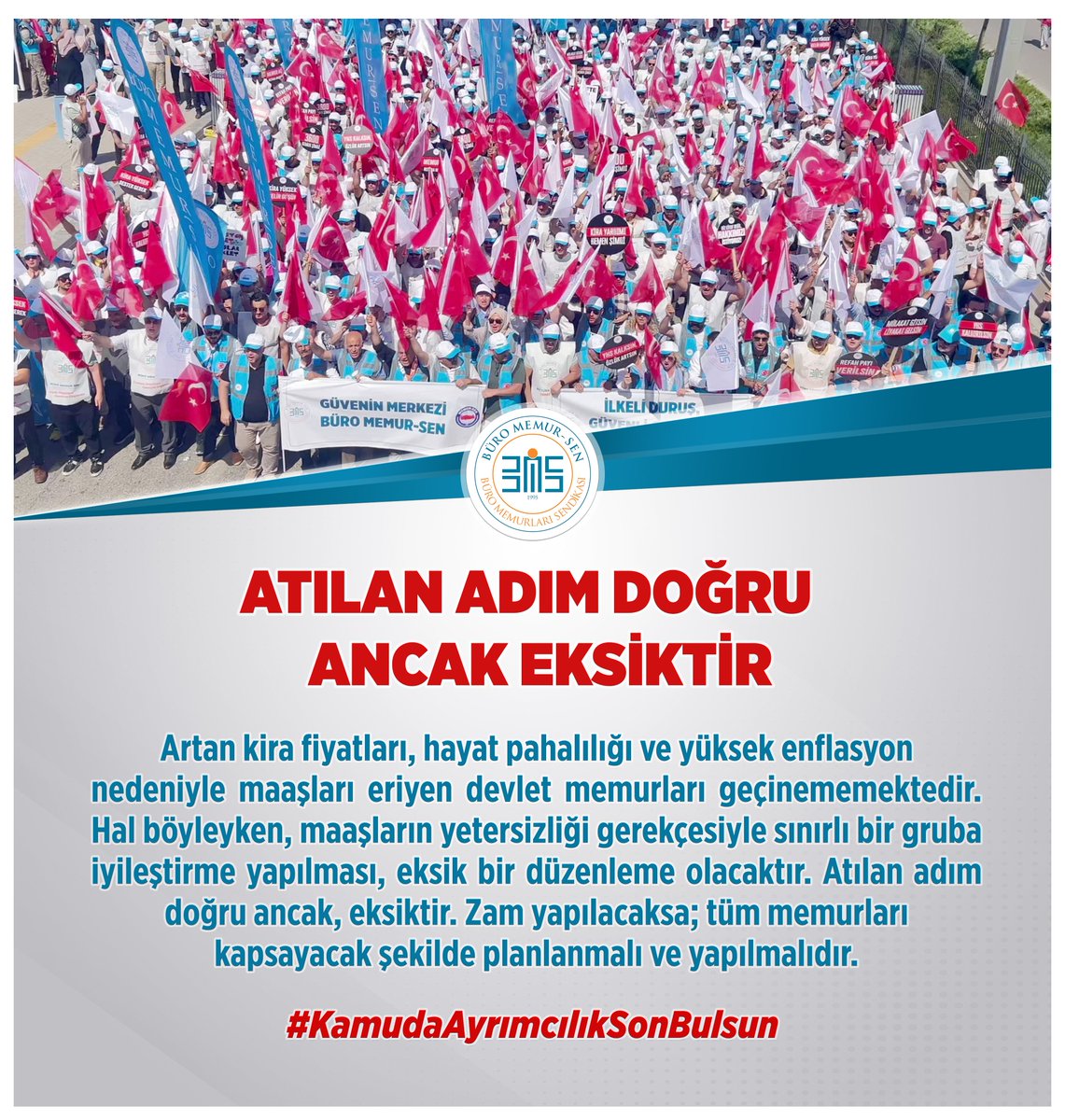 ATILAN ADIM DOĞRU, ANCAK EKSİKTİR

Artan kira fiyatları, hayat pahalılığı ve yüksek enflasyon nedeniyle maaşları eriyen devlet memurları geçinememektedir. Hal böyleyken, maaşların yetersizliği gerekçesiyle sınırlı bir gruba iyileştirme yapılması, eksik bir düzenleme olacaktır.
