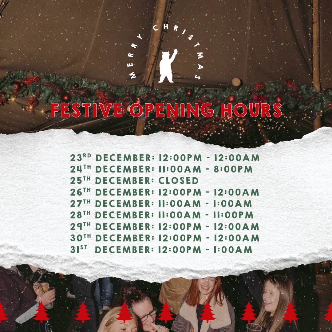wearelazybear's tweet photo. 🎄 Look no further if you are planning your festive nights out...
Here are our festive opening times - Your final chance to make a stop at Lazy Bear for the year, live music every day, seasonal drinks, and always good craic 🐻 https://t.co/cvvhq0IqmP