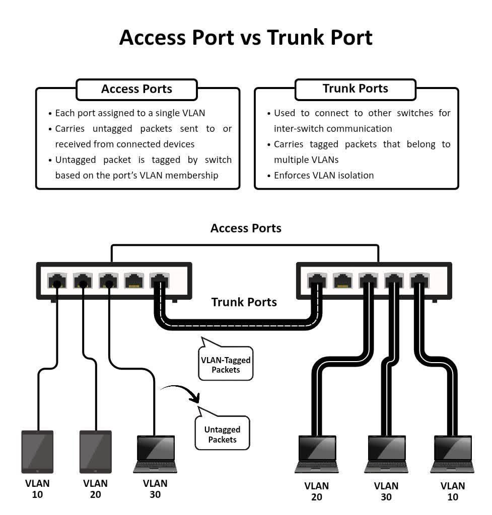 cyber_razz's tweet image. Access Port vs Trunk Port