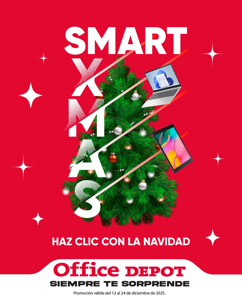 ¡Llegó Smart Xmas a Office Depot! 💻🎄
Haz clic con la Navidad y descubre las mejores ofertas en tecnología, accesorios y mucho más.
Compra en tienda o en officedepot.com.gt
#OfficeDepotSiempreTeSorprende
Válido del 12 al 24 de diciembre de 2025.