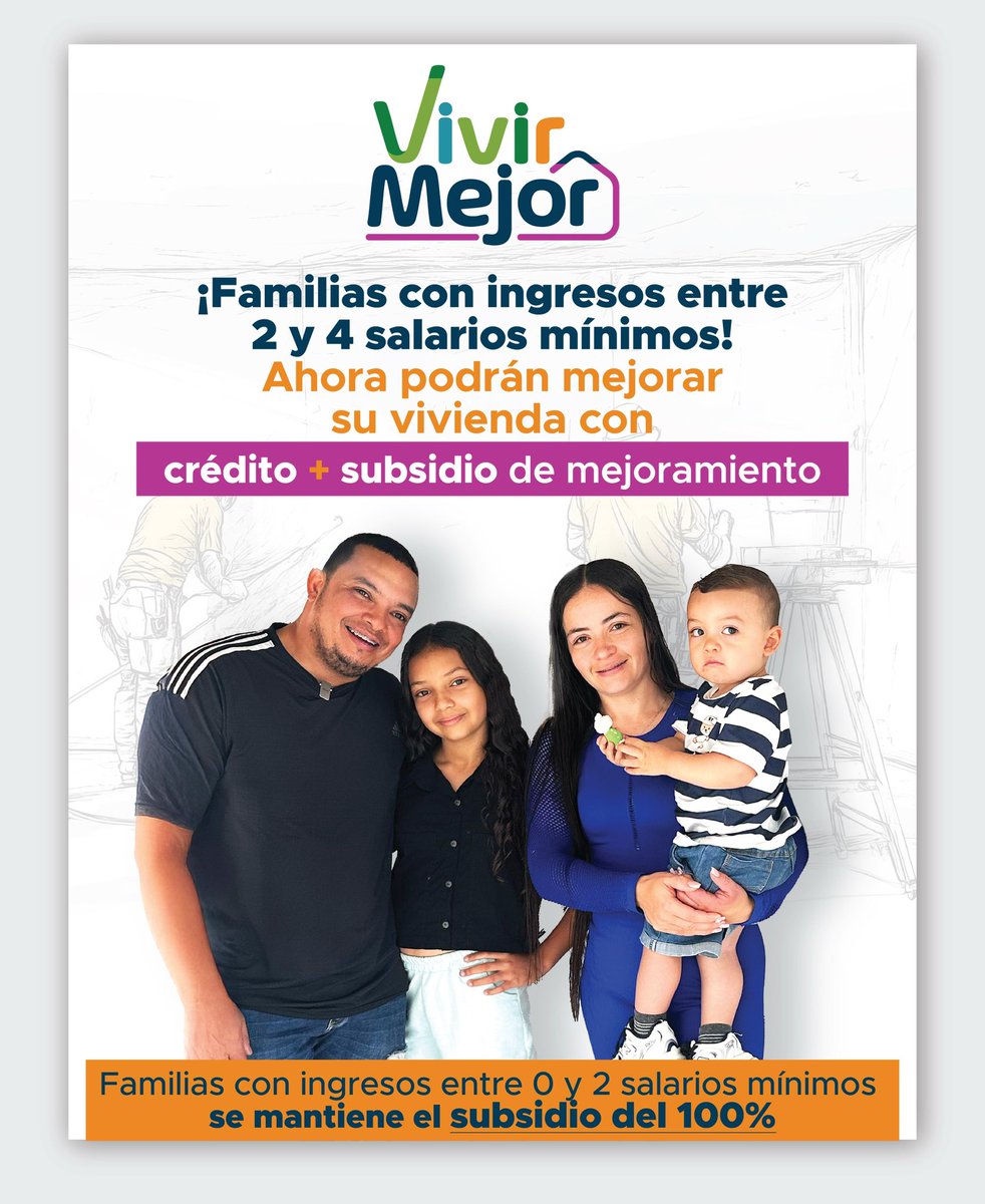 Familias de Medellín que sueñan con mejorar el piso, la cocina, el baño o cualquier parte de su casa, pero no habían podido porque ganan entre 2 y 4 salarios mínimos: vamos a hacerlo juntos🏠.

La Alcaldía y la Gobernación nos unimos para poner la mitad del costo del