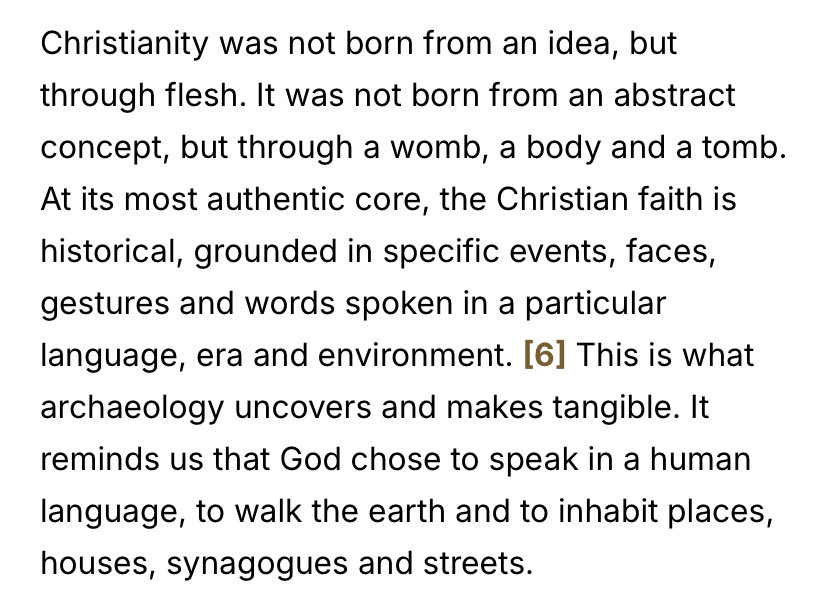 Pope Leo reminding the world that Christianity isn’t just some story or symbol. This is grounded in tangible history