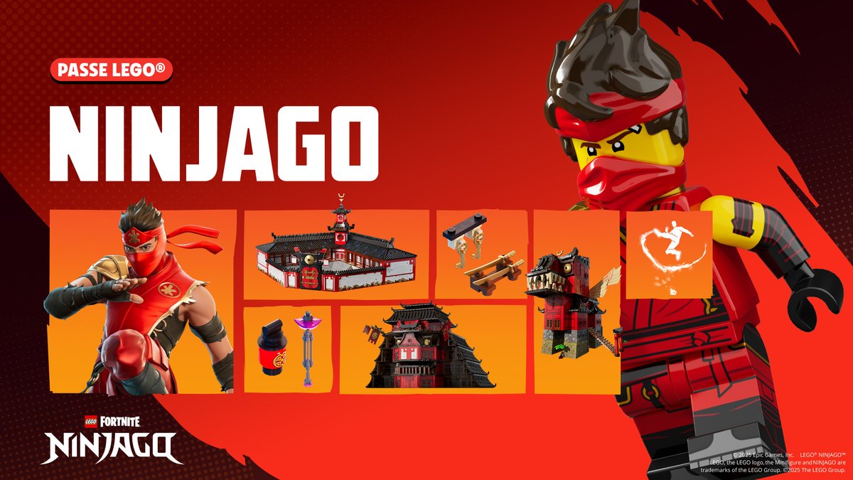 Desbloqueie recompensas gratuitas conforme avança pelo novo Passe LEGO NINJAGO e faça o upgrade para o Premium para desbloquear automaticamente o traje Kai e ganhar recompensas premium!