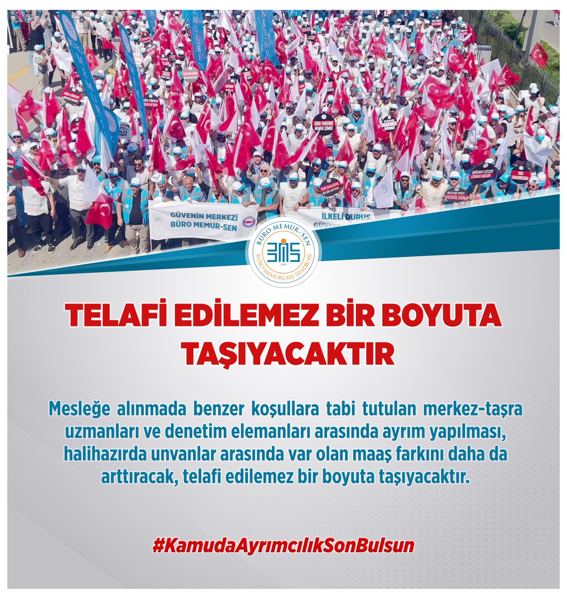 TELAFİ EDİLEMEZ BİR BOYUTA TAŞIYACAKTIR

Mesleğe alınmada benzer koşullara tabi tutulan merkez-taşra uzmanları ve denetim elemanları arasında ayrım yapılması, halihazırda unvanlar arasında var olan maaş farkını daha da arttıracak, telafi edilemez bir boyuta taşıyacaktır.