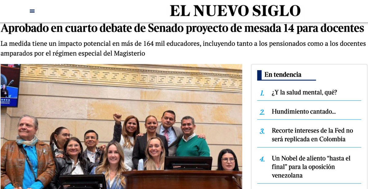 LuisCarlosLealA's tweet photo. Después de 20 años: ¡Revive la mesada 14 para los profesores del país!

Ayer el Congreso de la República estuvo a la altura y aprobó la este beneficio para los docentes. Una excelente noticia para quienes a diario trabajan por educar la niñez y juventud de Colombia.

El cambio se nota cuando se reestablecen mediante leyes los derechos de poblaciones maltratadas por gobiernos anteriores.
