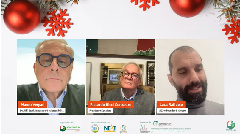 🎄Webinar #Adiconsum <a href="/NeXteconomia/">NeXt Nuova Economia per Tutti APS ETS</a> #Equalitas
🛍️ Consigli pratici per acquisti sostenibili. Anche a Natale Vota col Portafoglio ❗️👛
<a href="/LucaRaffaele1/">Luca Raffaele</a> Ceo e founder di <a href="/gioosto/">Gioosto</a> parla di:
✅come il #votocolportafoglio cambia la vita delle piccole realtà che sono impegnate nella