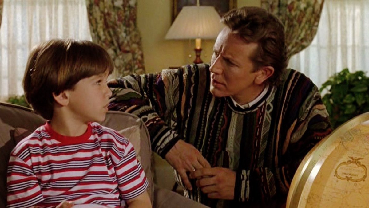 “Then, on the fourth day, he roped himself a couple of reindeer, lashed 'em together and made a sleigh." 

"He roped a couple of reindeer." 

"Aye. Reindeer." 

"What did he use for rope?"