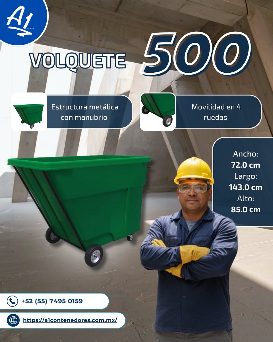 🥤 Si estás en búsqueda de practicidad, eficiencia y durabilidad al momento de trasladar #residuos, el volquete 500 es tu mejor opción.

💻 Conoce más dando clic aquí.

☎️ Contáctanos al (56) 4770 2022
📲 WhatsApp 55 7495 0159
💻 Visítanos en f.mtr.cool/knsltkmmwd