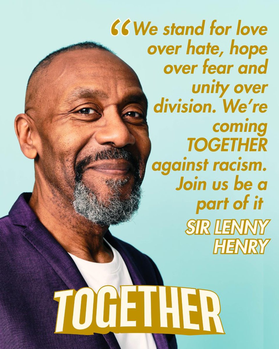 UKTogetherAll's tweet image. 🤝🏽 Honoured to have the support of @lennyhenryofficial for the TOGETHER alliance against the far right.

Unity not division. Hope not fear. Love not hate. Together we can do this. 

Sign up: togetheralliance.org.uk

#together