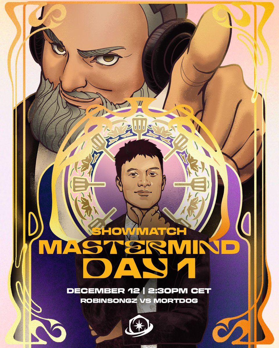 #TFTParisOpen | <a href="/Mortdog/">Riot Mort</a> and <a href="/robinsongz/">robinsongz</a> go head-to-head in Mastermind, where each player controls four boards! Catch the showmatch during Day 1 to see which big brain will come out on top. 🧠🧠🧠

🎨 <a href="/wandakunpls/">Wanda 🌹</a>