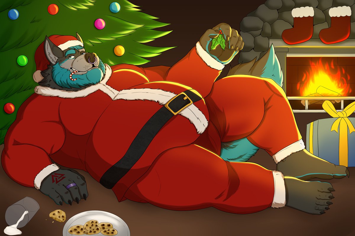 X-mas comm for the big woof <a href="/ThickWerewolf/">Howl Stormblood (VRC Coms open)</a>