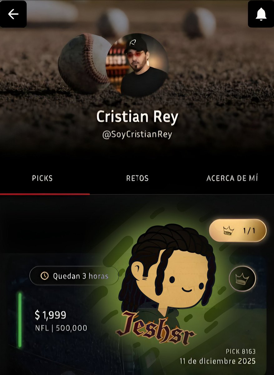 PrincipeFF14's tweet photo. CRISTIAN REY 👑 

APUESTA DE $500,000 DISPONIBLE 🏈!
ES SU APUESTA MAS FUERTE 💣 DEL MES 💰!

Se las regalo solo si este Tweet llega a los +99❤️y se las regalo 🎁!!!!!

(Todo por mi Telegram) https://t.co/3dVgcJGc4Q
