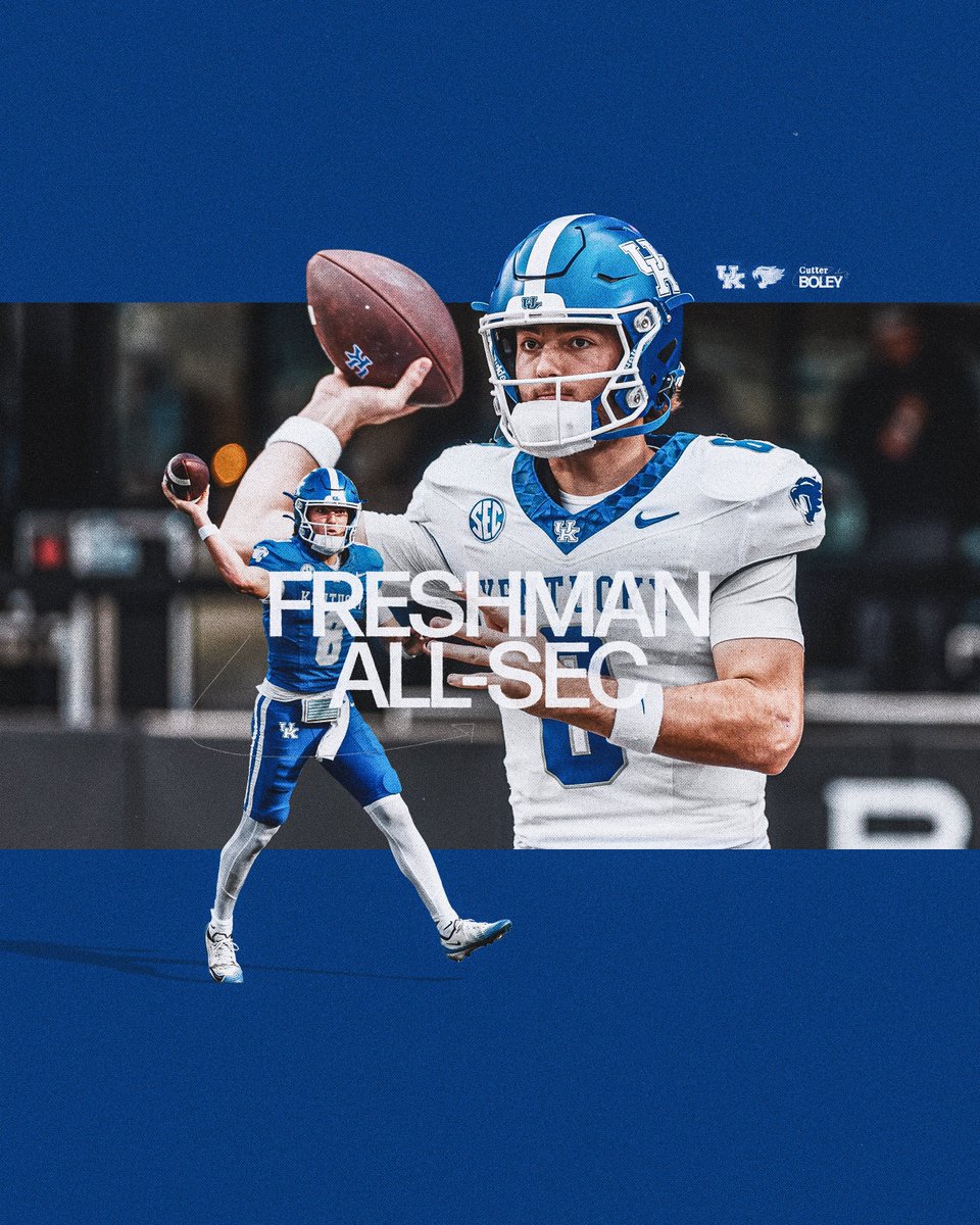 UKFootball's tweet photo. Congrats to @cutterBoley for being named to the Freshman All-SEC Team.

📰🔗 - https://t.co/RgS5yIyWCB https://t.co/IQVhgW5x5y