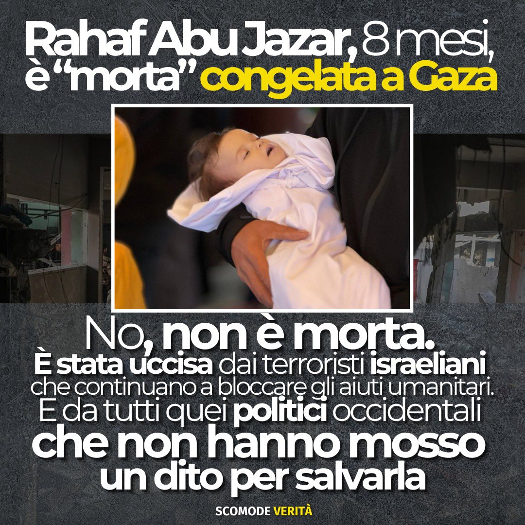 ale_dibattista's tweet photo. Lo Stato genocida di Israele uccide i bambini di freddo. Li sta uccidendo adesso e l’Europa si volta dall’altra parte. Leggete qui 👉 https://t.co/EaNmdufhyl e iscrivetevi al mio canale Substack https://t.co/G617ISFC0P