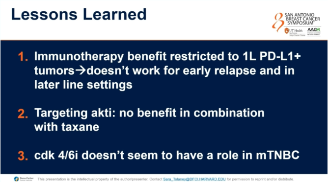 MVanMeterMD's tweet photo. Tour de force review of treatment of metastatic TNBC by @stolaney1 of @DFCI_BreastOnc. A few key points below, but highly recommend watching the entire session!
#SABCS25 https://t.co/skfQPCCtNo