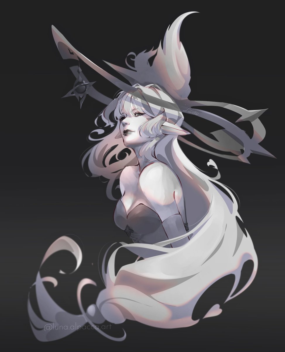 Thank you for all the love <3
Here is the greyscale version of my "Frieren angle" Alice, I usually don't  like to do grayscale, but here I feel like it made her look like a sculpture.

#alice #genshinimpact #genshin