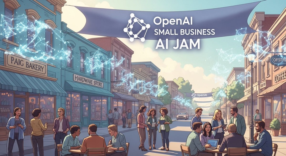 AIDeveloperCode's tweet image. Main Street just spent a day building the future. On Nov 20, more than 1,000 small business owners across San Francisco, New York City, Houston, Detroit, and Miami joined OpenAI’s Small Business AI Jam to build practical AI tools they can use right now. No hype. No jargon. Real…