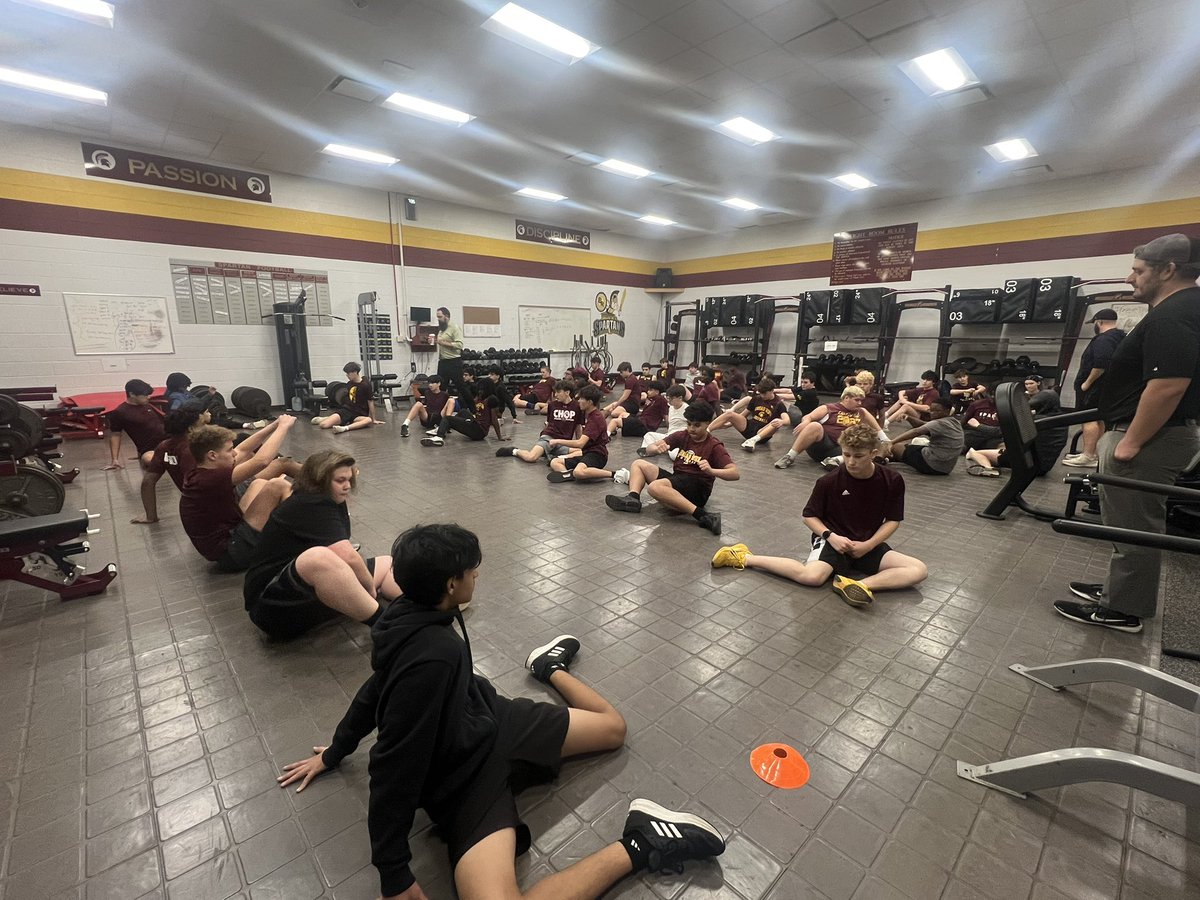 CoachBarnisky's tweet photo. Great week back in the weight room! The Spartans got after it this week! These guys are ready to stack work days together and build during the off-season! #BROE #RMFS https://t.co/TJ1RkQZBI2