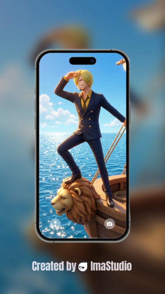 🌊A 4K wallpaper of Sanji on the pirate ship in a stylish 3D look —  ImaStudio really brought his charm to life. #ImaStudio #OnePiece #Sanji  #Anime #Wallpaper, image size:675x1200