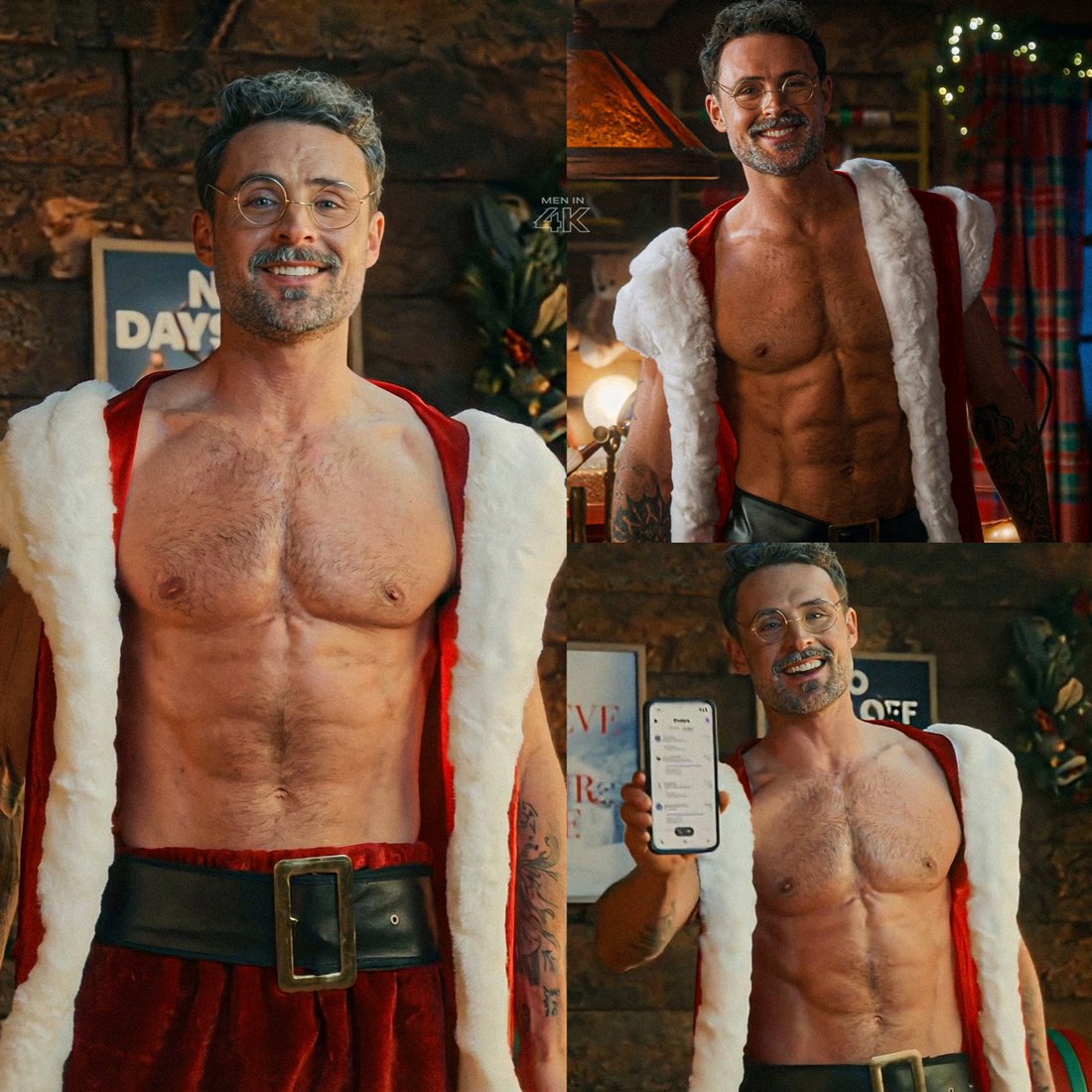 Dylan Efron as Santa in a new commercial for Yahoo Mail.