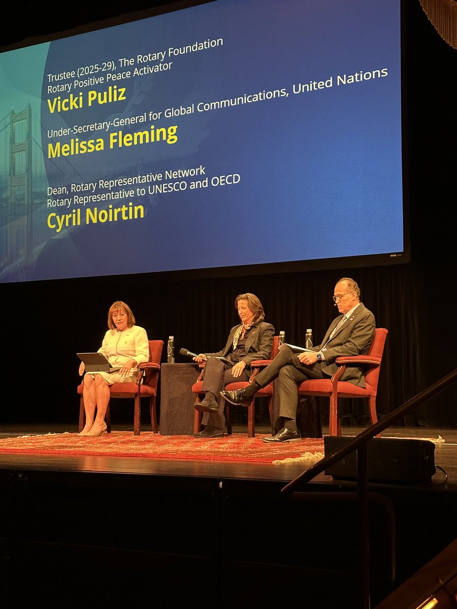 JohnHewko's tweet image. @Rotary event in San Francisco celebrating the 80th anniversary of the @UN kicks off w/ panel discussion - including Melissa Fleming UN Under-Secretary for Global Communications - on history of UN + key role played by Rotarians in the drafting of athe UN Charter in 1945