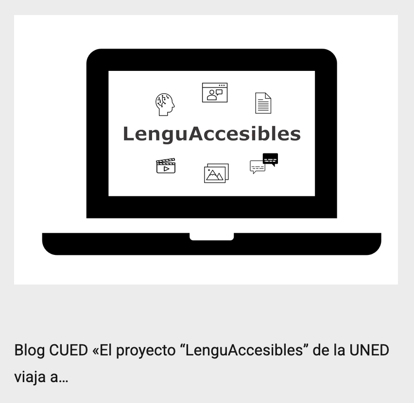 Nuevo post #blogCUED "El proyecto “LenguAccesibles” de la UNED viaja a Seúl para promover la inclusión en el aprendizaje de lenguas"
Dos talleres de formación impartidos por <a href="/emartinmonje/">emartinmonje</a> &amp; <a href="/marilocastrillo/">María Dolores Castrillo</a> #miembrosCUED
blogs.uned.es/cued/20203-2/