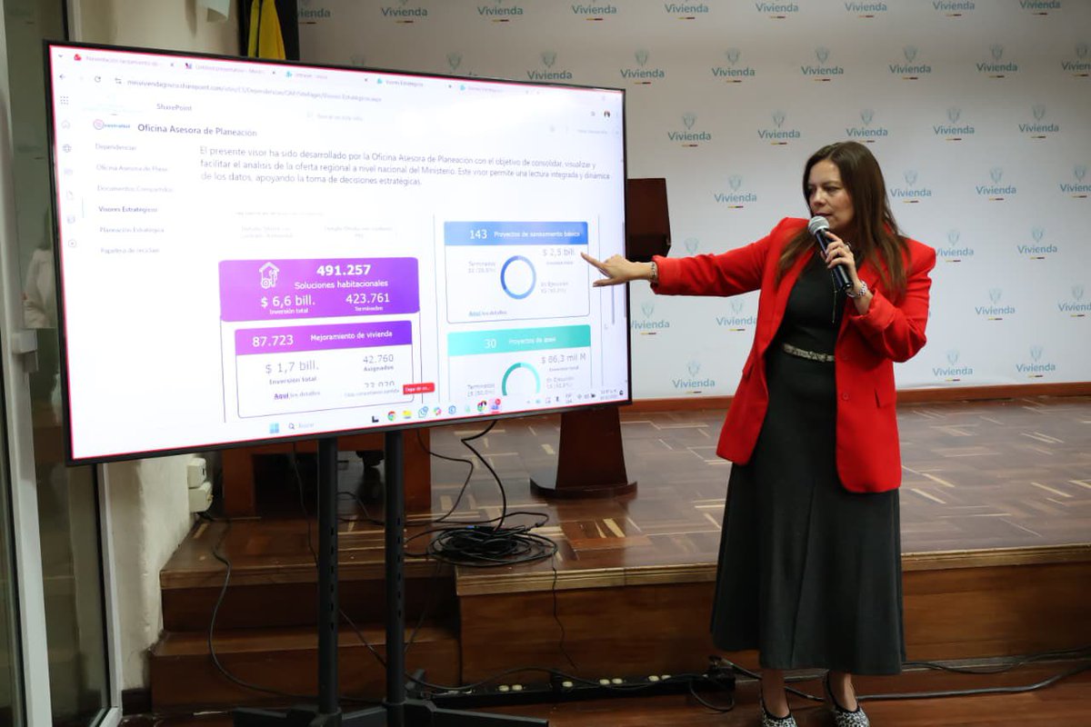 HelgaMaRivasAr's tweet photo. El @Minvivienda avanza en la gobernanza de la información con la actualización de herramientas tecnológicas como el Visor de Oferta Regional, que fortalece nuestras capacidades para mejorar la Asistencia Técnica Integral y la toma de decisiones en beneficio de los territorios.

En el marco de la política pública #NuestroHábitatBiodiverso, este visor mejora la articulación territorial, ordena la información estratégica y orienta acciones que cierran brechas y contribuye a dignificar la vida de las comunidades.

Un desarrollo de la Oficina Asesora de Planeación que se consolida como una fuente estratégica para la labor pública en los territorios.