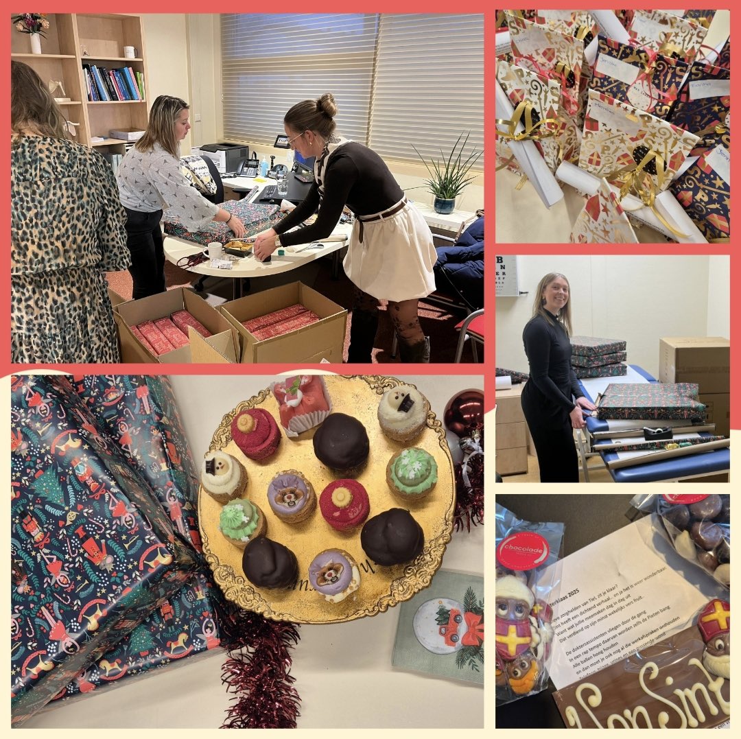 In de teams zie je deze maand niet alleen hardwerkende zorgmedewerkers, maar óók andere sterke krachten aan het werk: hulppieten en kerstelfen zijn druk met o.a. het inpakken van cadeautjes. 🎁🎄 Dat zij een opvallende gelijkenis vertonen met de praktijkmanagers is puur toeval!