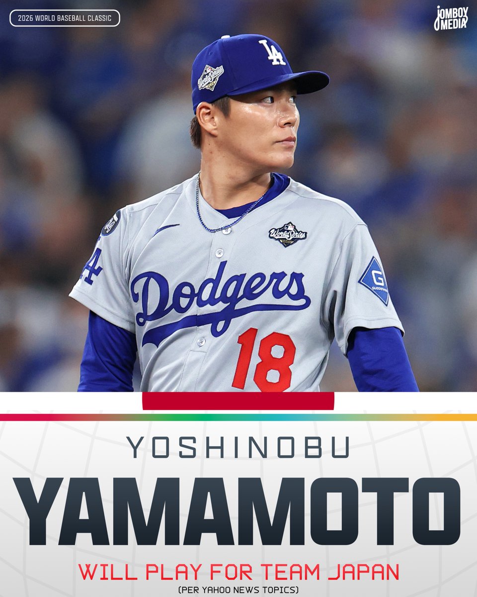 TalkinBaseball_'s tweet image. Yoshinobu Yamamoto will once again pitch for Team Japan in the 2026 World Baseball Classic