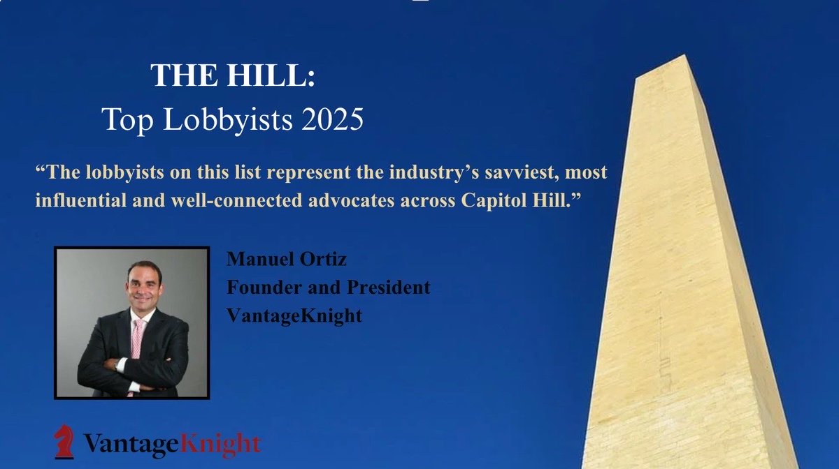 A special thanks to all of the hard working people who make VantageKnight a special Firm for strategic government work. Thank you <a href="/TheHill/">The Hill</a> for the recognition proud to be listed since 2006. 🙏