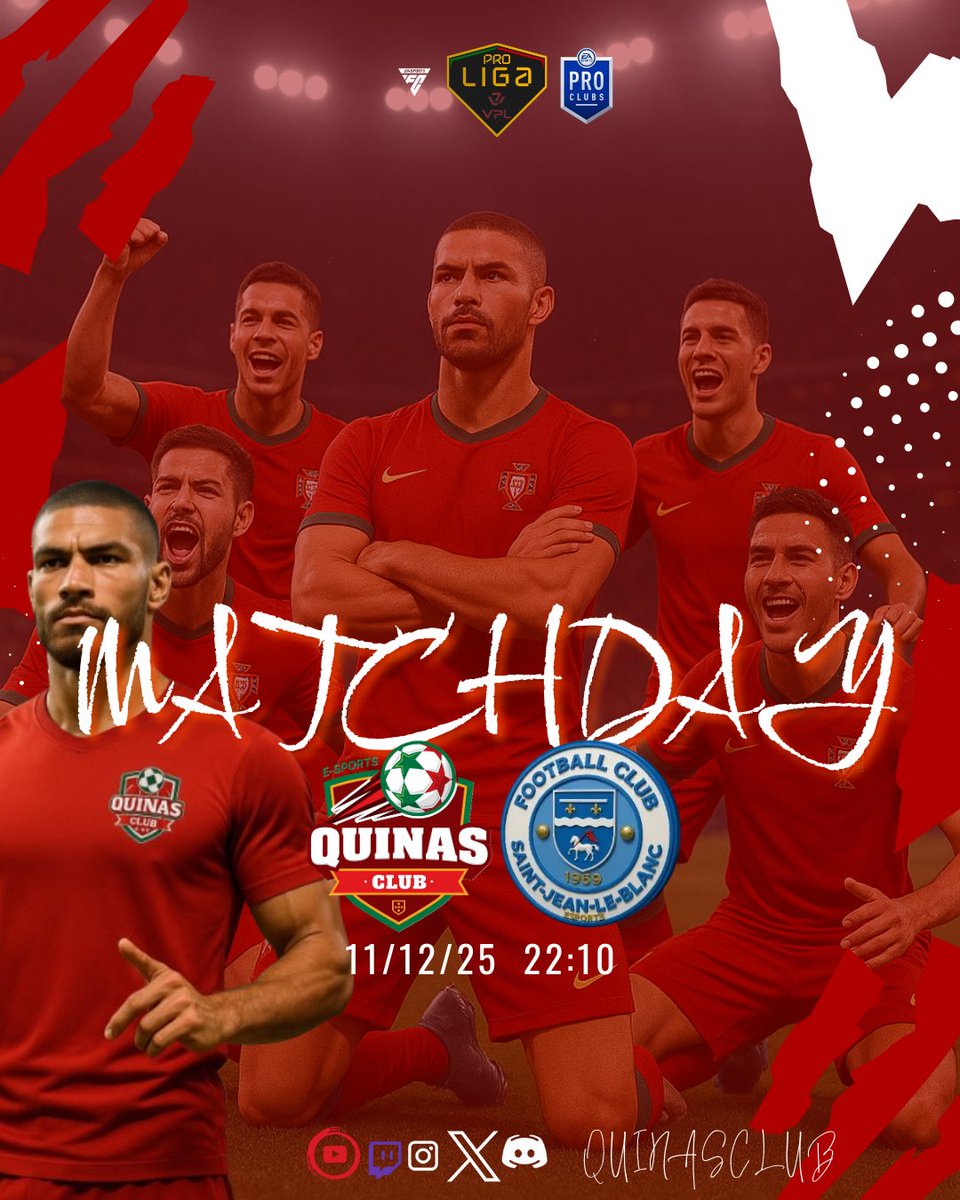 QuinasClub's tweet photo. 🔥 Taça VPL — Dupla Jornada!
🏠 22:10 — Quinas vs São João Branco ESP
🛫 22:40 — São João Branco ESP vs Quinas

Tudo por uma vaga na próxima fase! 💪🇵🇹
#QuinasClubsESPORTS #VPL #TaçaVPL #ProClubs https://t.co/J2HZEi4XBV