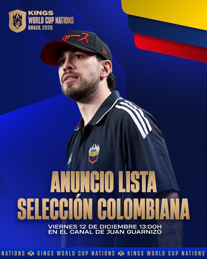 Viernes 12 de diciembre: <a href="/JuanSGuarnizo/">ElJuaniquilador 💪</a> revelará los jugadores que portarán la camiseta de Colombia 🇨🇴 en la KWCN 👑 13h (CDMX) 🕝

#KWCN