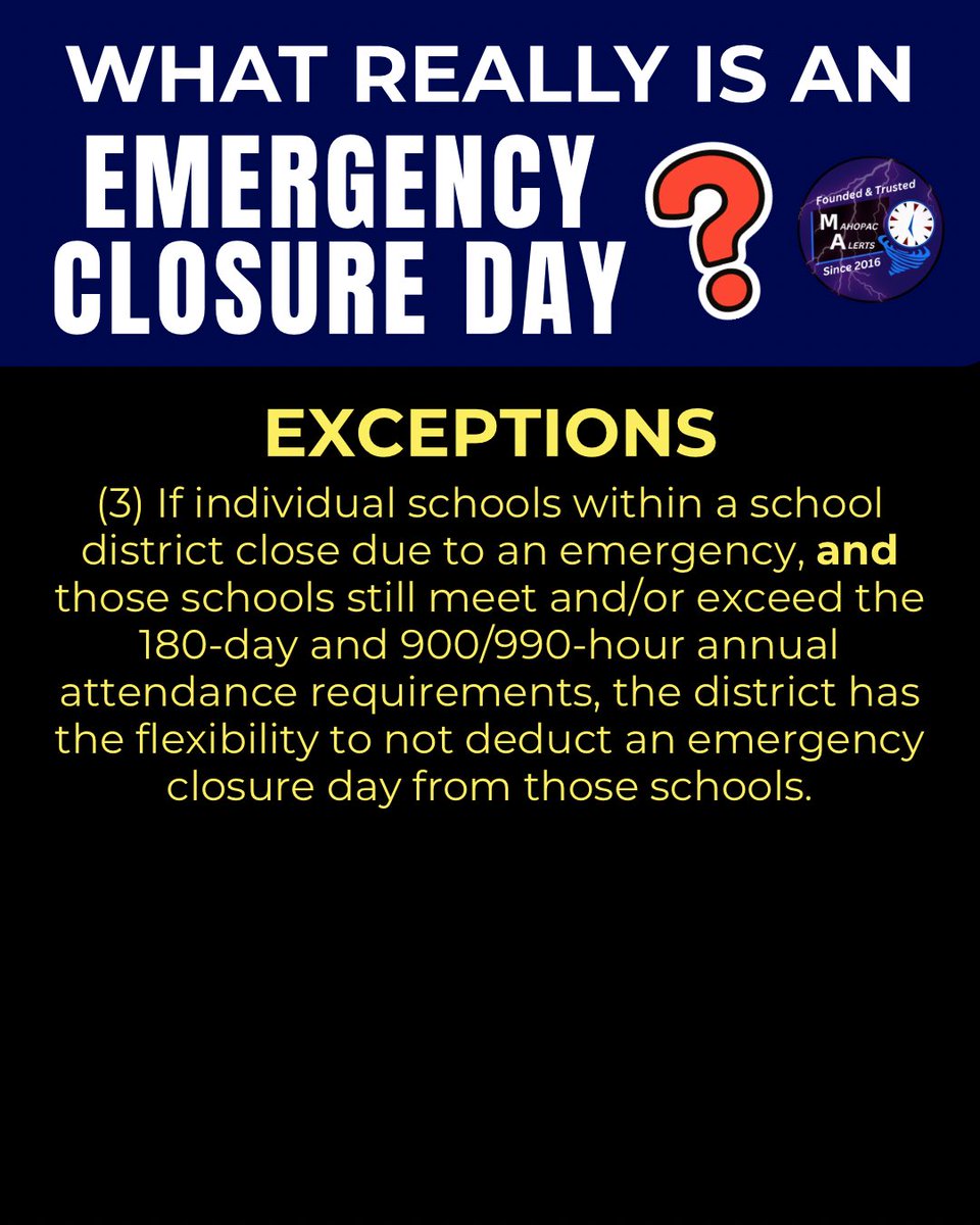 Some information on emergency closure days / snow days