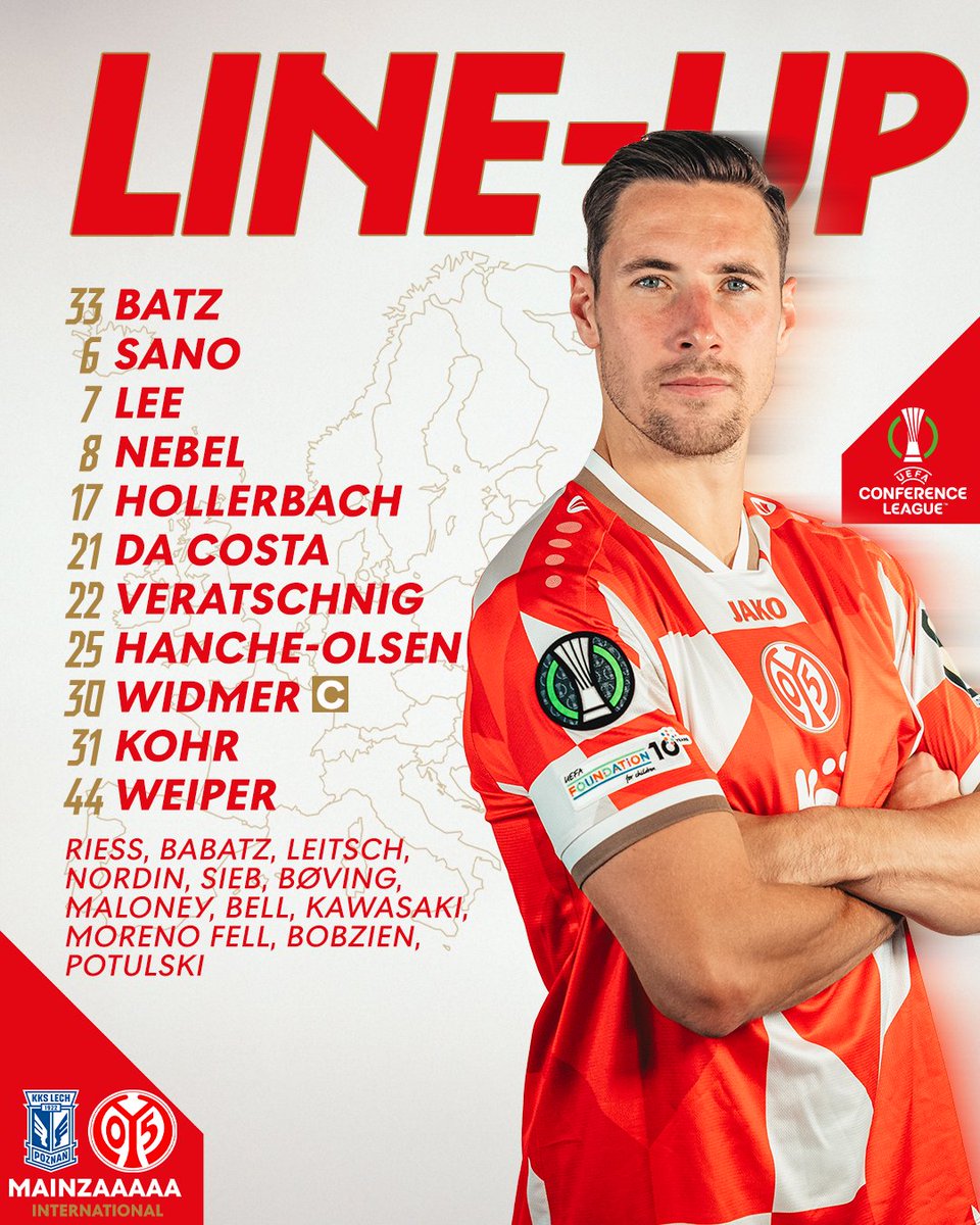 So gehen wir in die Partie gegen <a href="/LechPoznan/">Lech Poznań</a> 🙌

#Mainz05 #LPOM05
