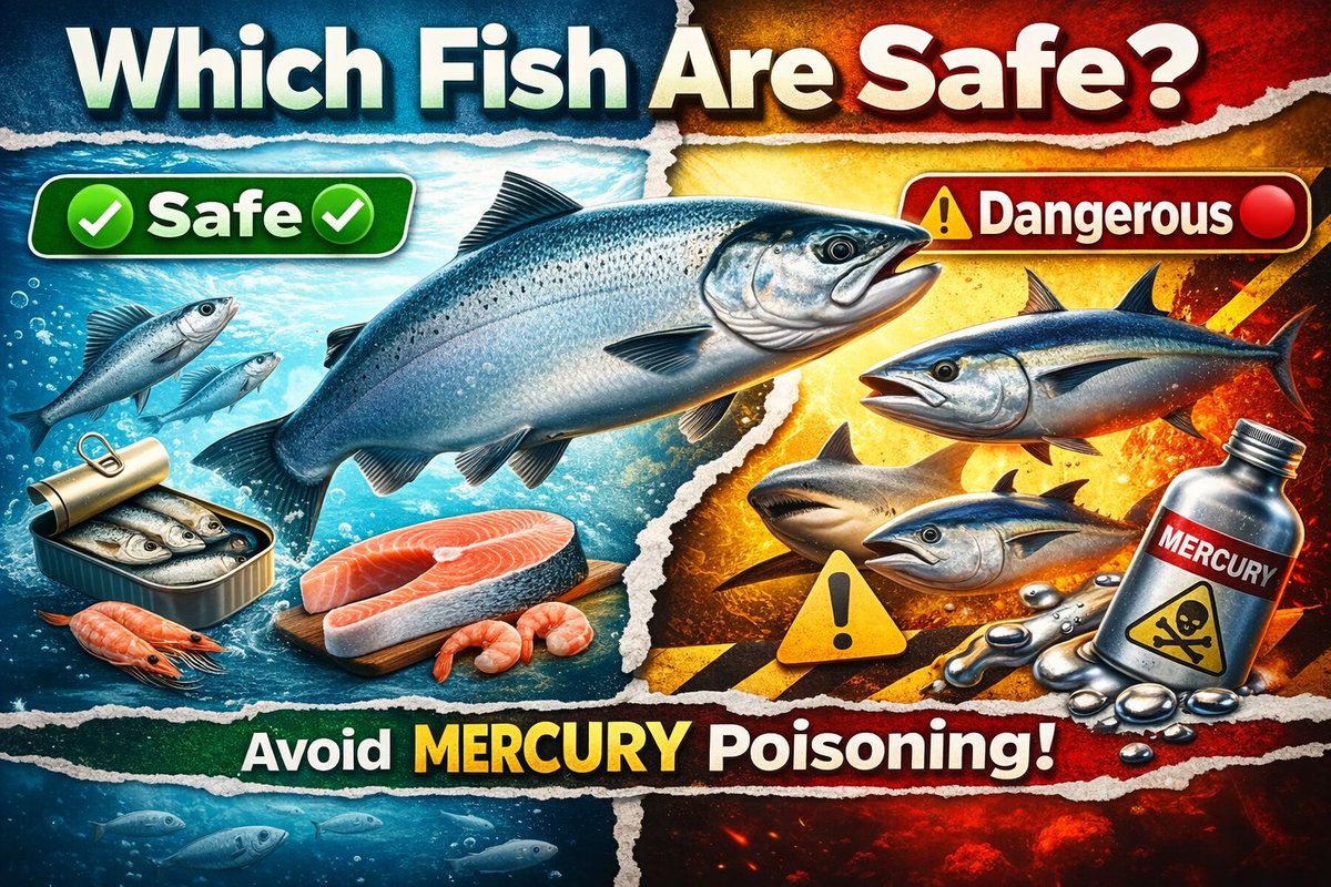 macrobioticlove's tweet photo. 🐟 Mercury in Fish: What You MUST Know! Not all fish are healthy — some quietly load your body with mercury. Eat smart, stay healthy! 

📷Watch the full video to see the complete safety classification 📷https://t.co/uShxwueteA

#胃腸の日 #PerlindunganIdentitas #TNI RAKYAT SOLUSI https://t.co/vIqkf4VnX6