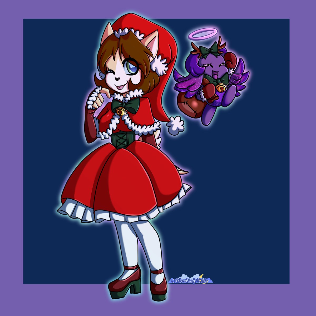 Missladytale's tweet photo. •┈••✦ Sofua and her little helper ✦••┈•
Me and @TwinklePhoenix our christmas outfits!
#chao #digitalart #oc #missladyart #sofua #art #digitalartwork https://t.co/dltpjlDF6q