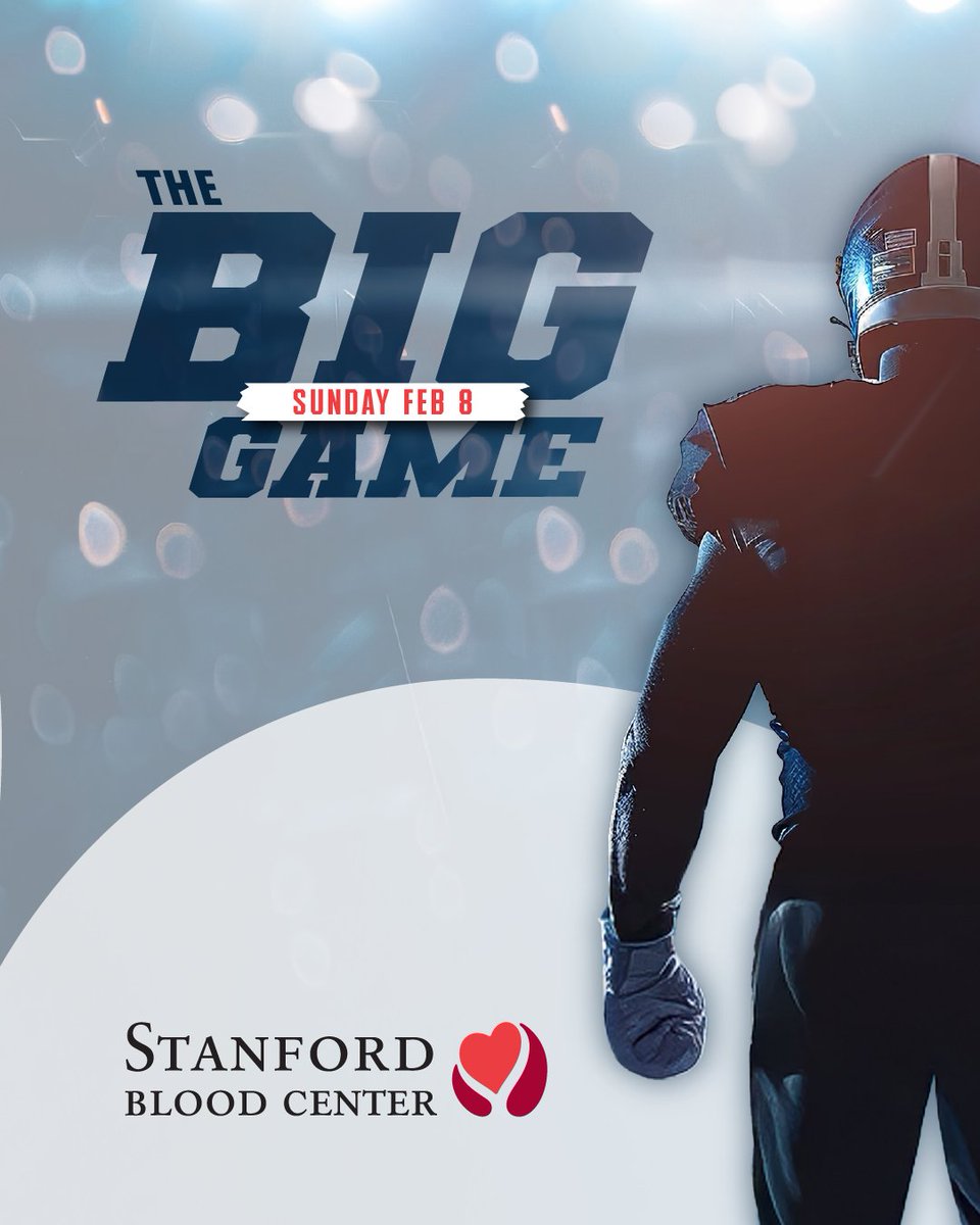 giveblood's tweet photo. Because of YOU, lives are saved every single day! 

Donate blood with Stanford Blood Center during December and you could WIN four premium tickets to the Big Game on Feb 8, 2026, at Levi’s Stadium! 🎉🏈

Make your appointment today at https://t.co/K2YUeKhTHp https://t.co/aPBjW4qJbE