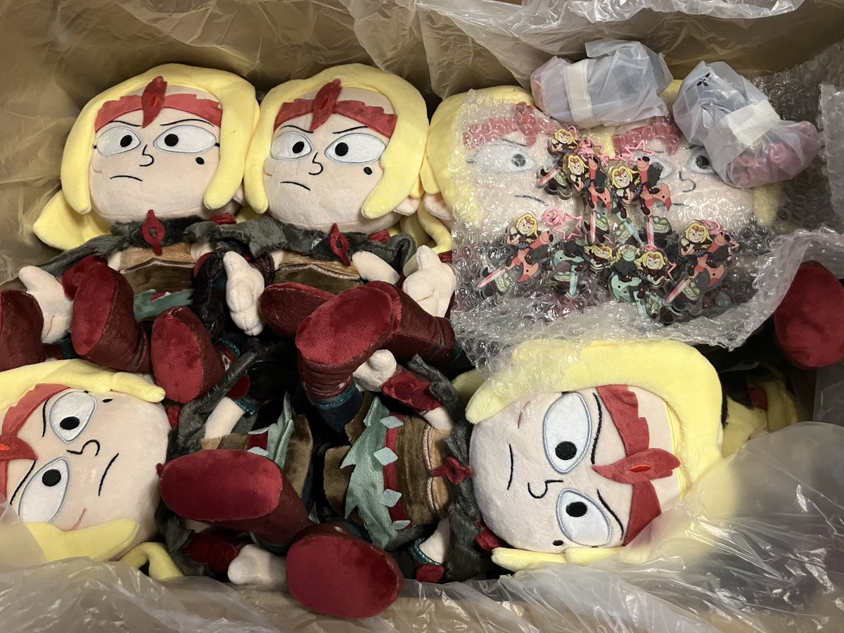 Commander Sasha Plushies and charms are HERE!! I’ll be working on getting all pre orders shipped out within the next few days and leftovers will be available on my E+sy! (Also don’t worry the sword accessories are in another box to prevent creasing)