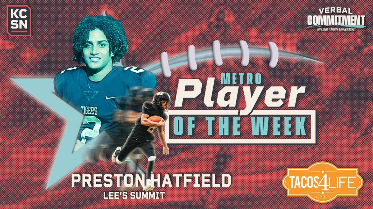 VerbalCommit_KC's tweet photo. 🏈 METRO PLAYER OF THE WEEK 🌮
When you set the Show-Me Bowl record for rushing yards with 457 and 4 TDs, carrying @lstigerfootball to its first, football State Championship, you've more than earned an order of free tacos.  
Congrats to @Twin2026_ from T4L + @KCSportsNetwork! https://t.co/cSSIkFLXUS