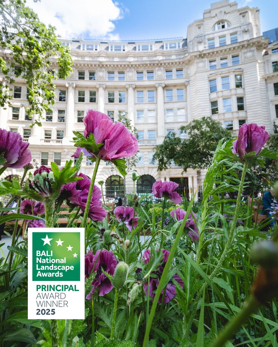 cityoflondon's tweet photo. And the awards keep rolling in… 🌿
 
Finsbury Circus Gardens, the City’s oldest &amp; largest public park, has won the Regeneration Principle Award 2025 at the @BALI_Landscape National Landscape Awards! https://t.co/bsohQCGav0