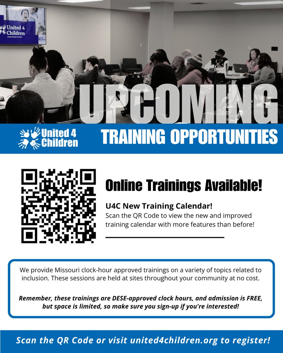 U4CSTL's tweet photo. We’re excited to share a fresh lineup of trainings, and our training calendar is packed with all-new features designed to help educators schedule their professional development. 

View full calendar!
https://t.co/Xy7S03DRyX https://t.co/A0rXZZ8svZ