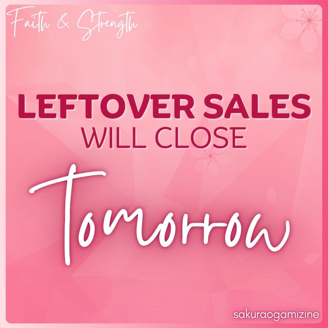 Hello Everyone! ♡

It's not too late for our LEFTOVER GOODIES! there’s 1 DAY LEFT until preorders CLOSE. Check out our bundles + MORE via the storefront below.

🛒faithandstrength.bigcartel.com

Reshares and likes are appreciated. Thank you 🌸

#sakuraogami #sakura #danganronpa #drthh