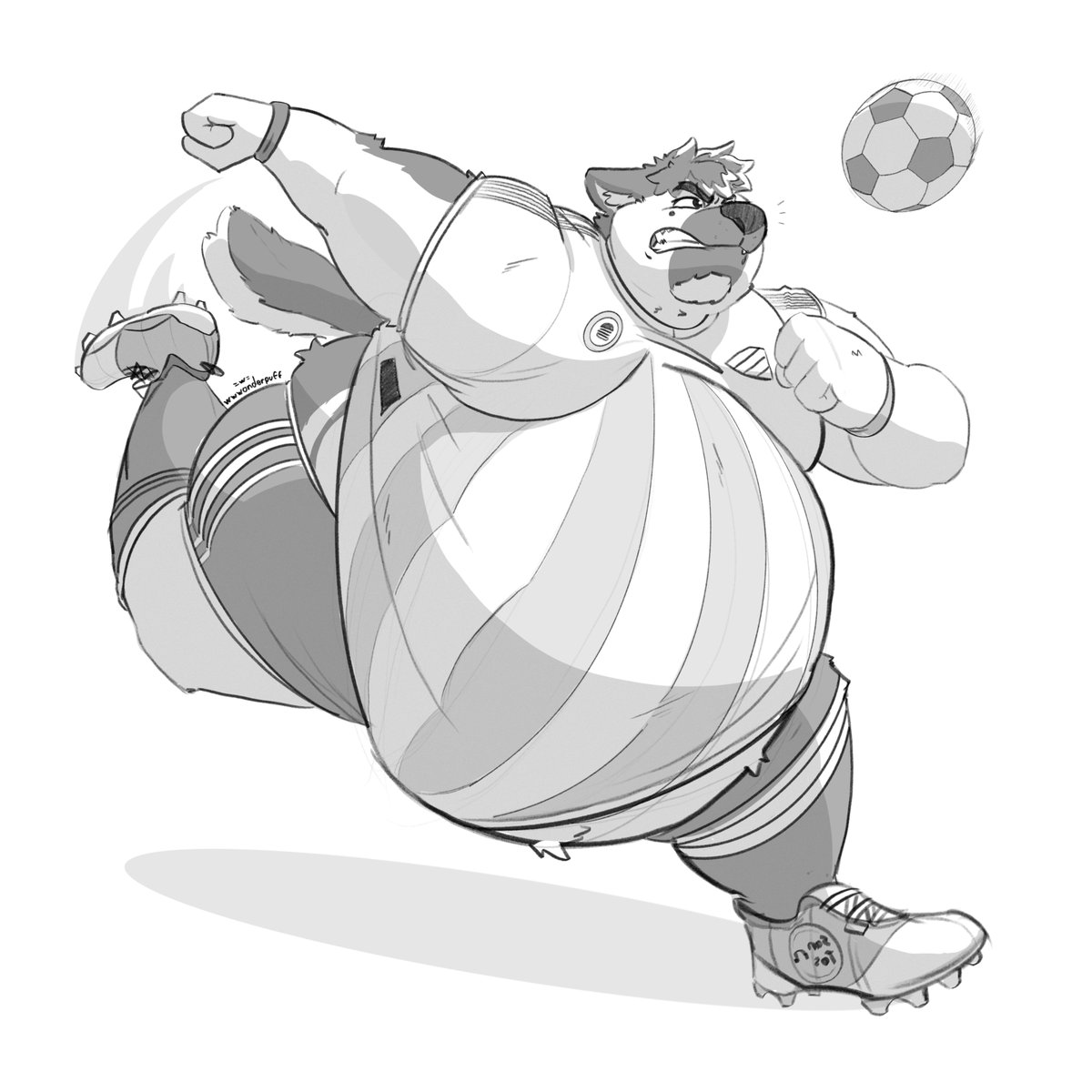 Sketch for <a href="/djfatshepherd/">Lukas; Belly Fan</a>  of his competitive boy Santos!
One powerful kick! ⚽️