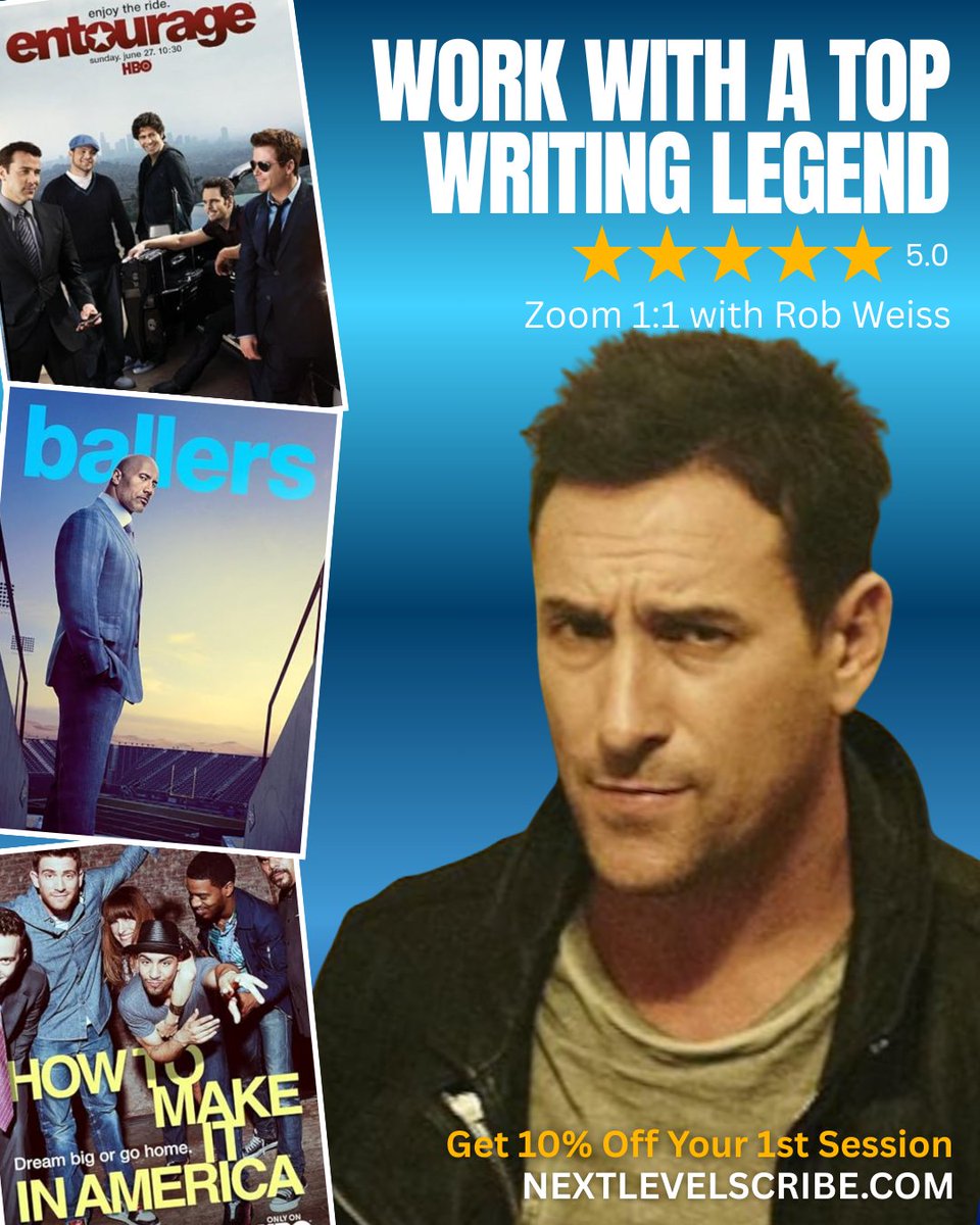 Stuck on your script? Sign up for 1:1 mentorship with Rob Weiss — the creative force behind Entourage &amp; Ballers. Writers call his sessions “real, raw &amp; inspiring. 👉 NextLevelScribe.com

#screenwriters #nextlevelscribe
