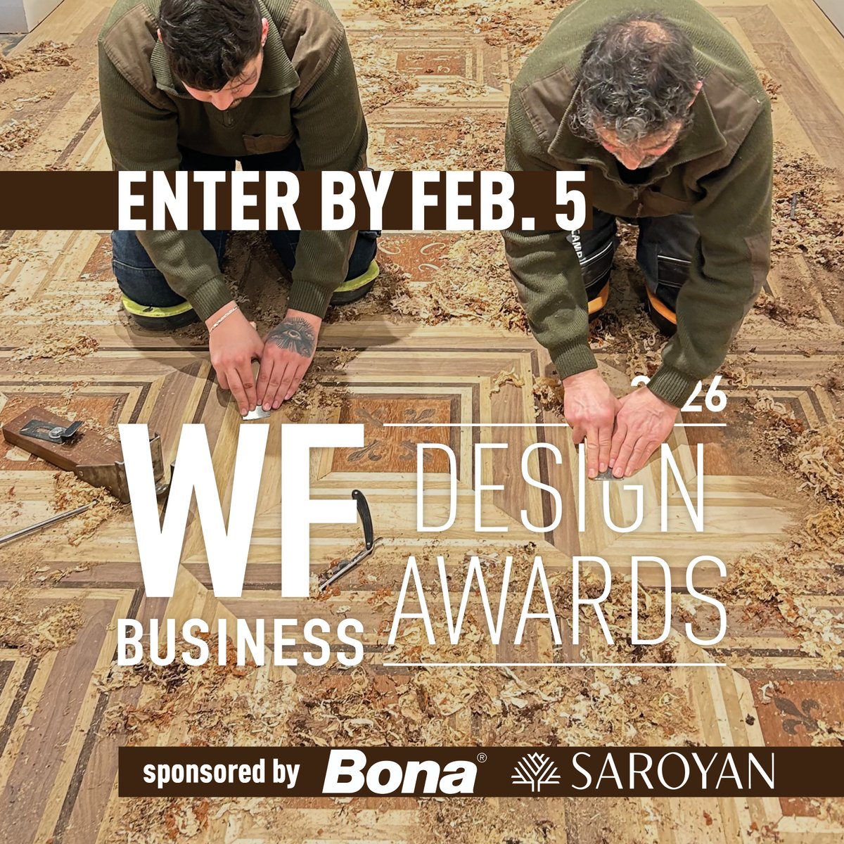 Enter the 2026 WFB Design Awards—the only competition open to the whole wood flooring industry &amp; free to enter. Winners will be featured in the April/May issue of WFB  &amp; take home prize packages from contest sponsors Bona and Saroyan 🎁.
Enter here 🔗 bit.ly/da26enter