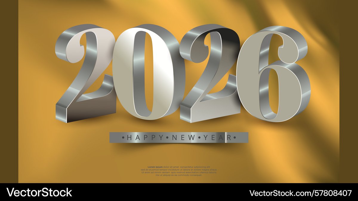 My Most Trending <a href="/VectorStock/">VectorStock</a> bold metallic 3d numbers 2026 and happy new year #VectorStock vectorstock.com/57808407