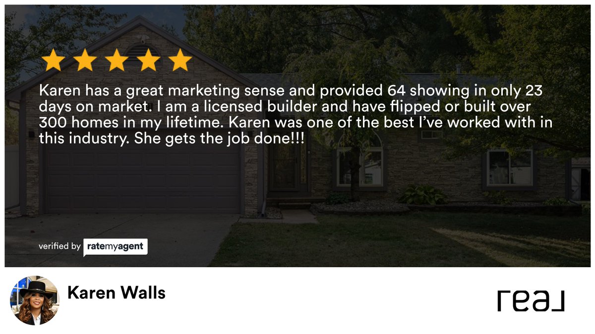 My latest RateMyAgent review in Farmington Hills.

rma.reviews/kz9ms9w5fu0w

...
#ratemyagent #realestate #Remax_NeGreat representation of my home. Karen provided a great marketing strategy that resulted in a sale★★★★★5xus