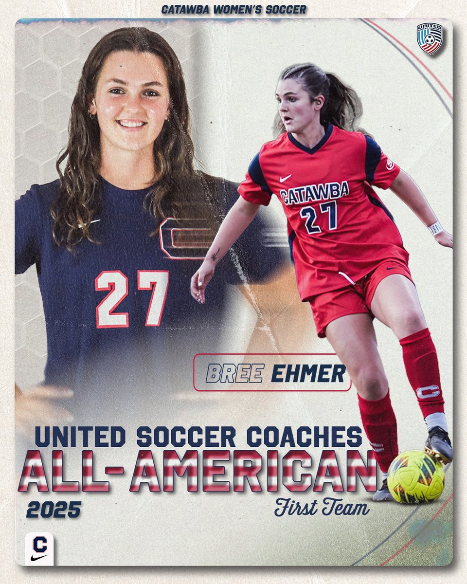 CatawbaIndians's tweet photo. Bree Ehmer is a unanimous First Team All-American after adding First Team AA honors from @UnitedCoaches!

4⃣ from @CatawbaWmnSoc earn USC All-Region! 

Release | https://t.co/ZuriaUZ7mS

#Together | #CatawbaCulture https://t.co/SnaT1RPEmn